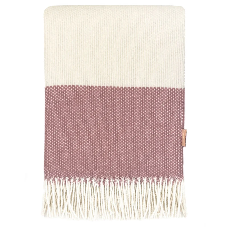 Plaid en laine rose et vert