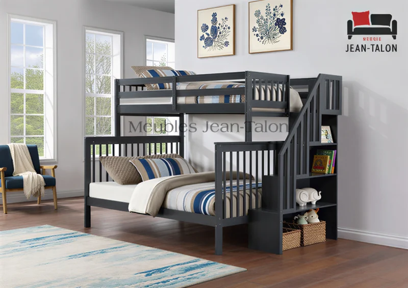 ASCENT STEPS™ – SINGLE OVER DOUBLE STAIRCASE BUNK BED – B-1850