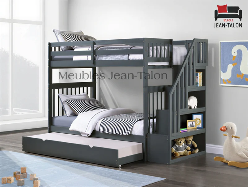 EVEREST WOOD™ – SINGLE OVER SINGLE STAIRCASE BUNK BED – B-1845