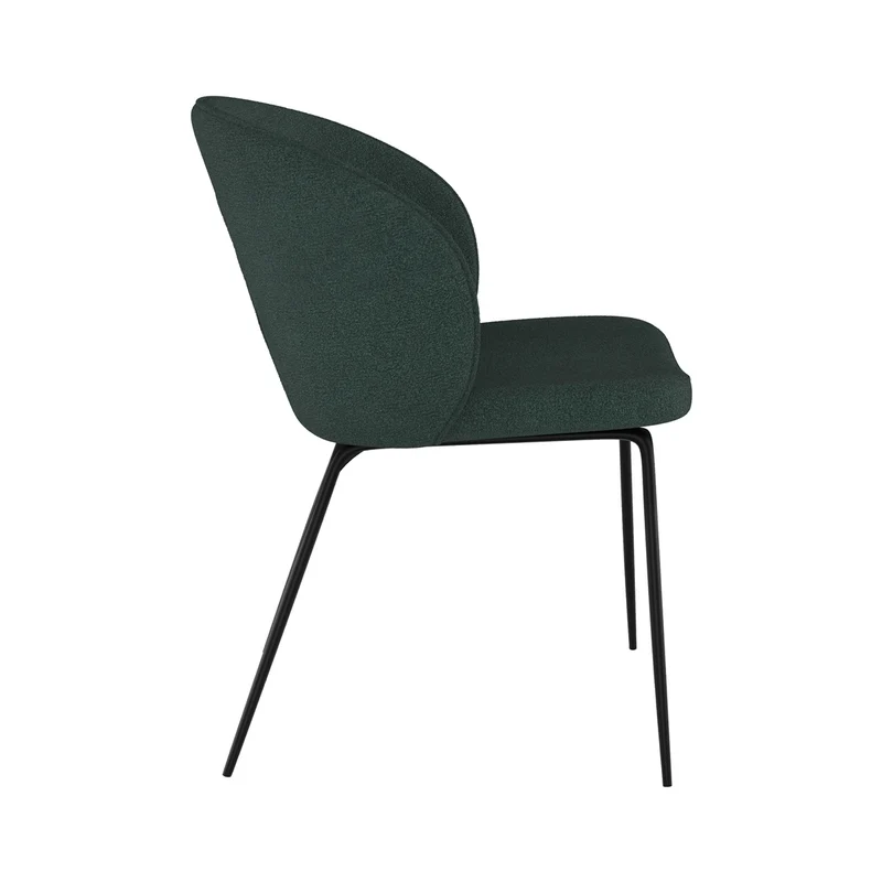 Chaise Groom verte en tissu bouclette (lot de 2)