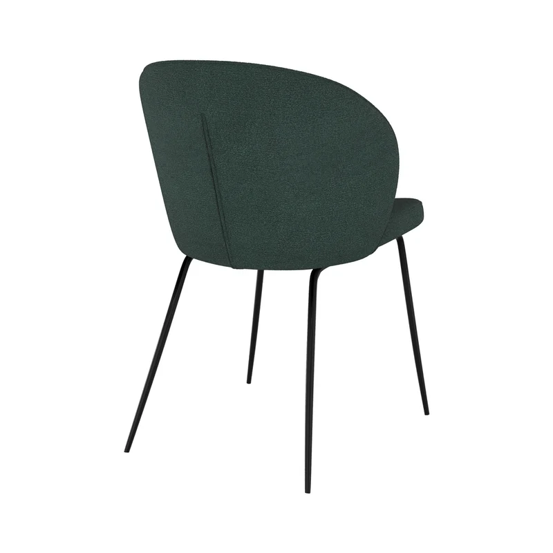 Chaise Groom verte en tissu bouclette (lot de 2)