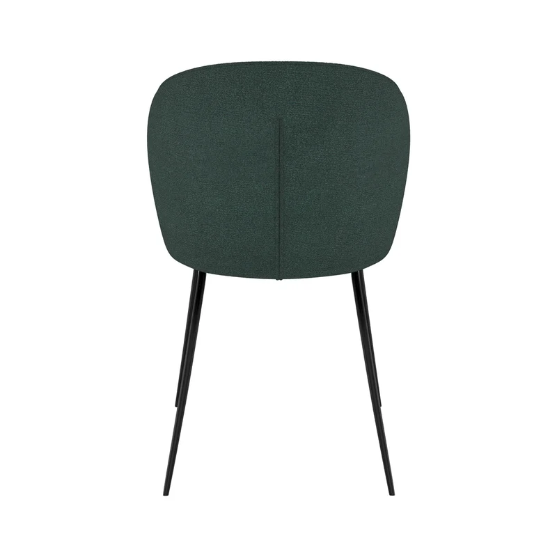 Chaise Groom verte en tissu bouclette (lot de 2)