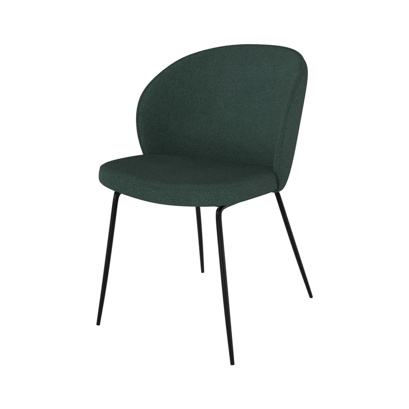 Chaise Groom verte en tissu bouclette (lot de 2)