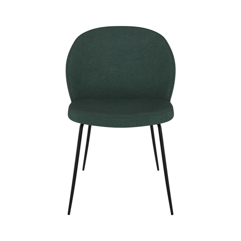 Chaise Groom verte en tissu bouclette (lot de 2)