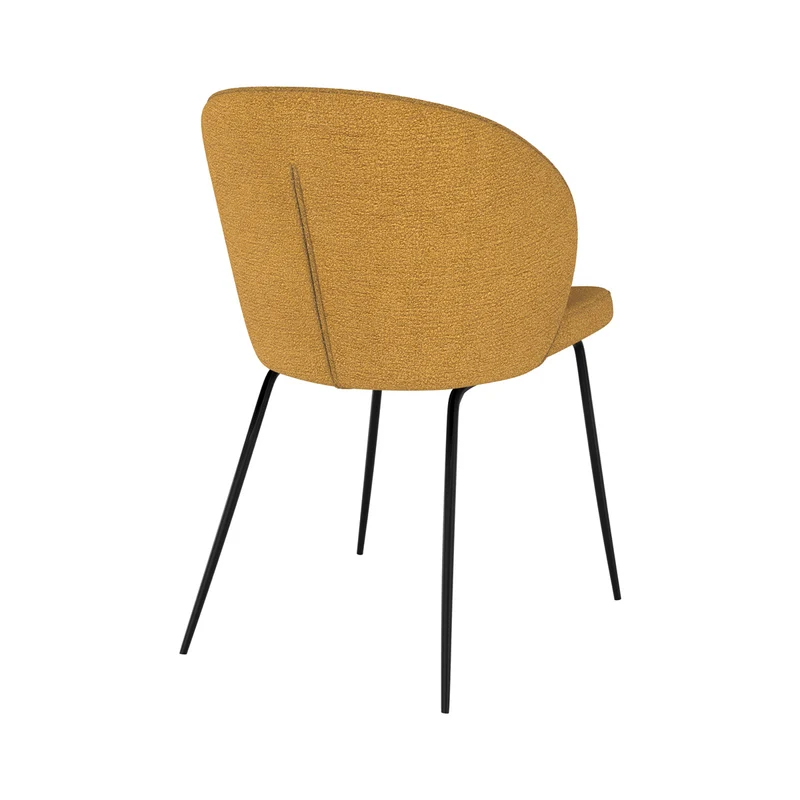 Chaise Groom jaune en tissu bouclette (lot de 2)