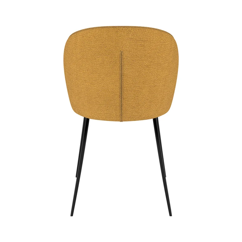 Chaise Groom jaune en tissu bouclette (lot de 2)