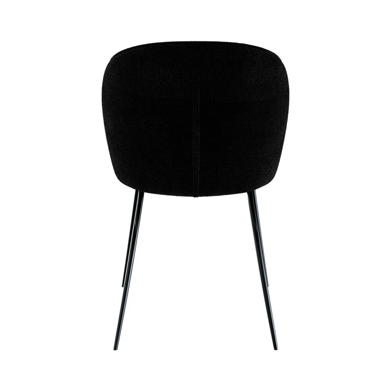 Chaise Groom noir en tissu bouclette (lot de 2)