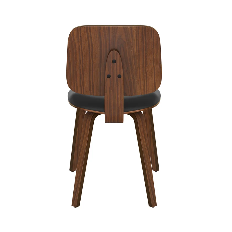 Chaise Flow en bois et PU noir (lot de 2)