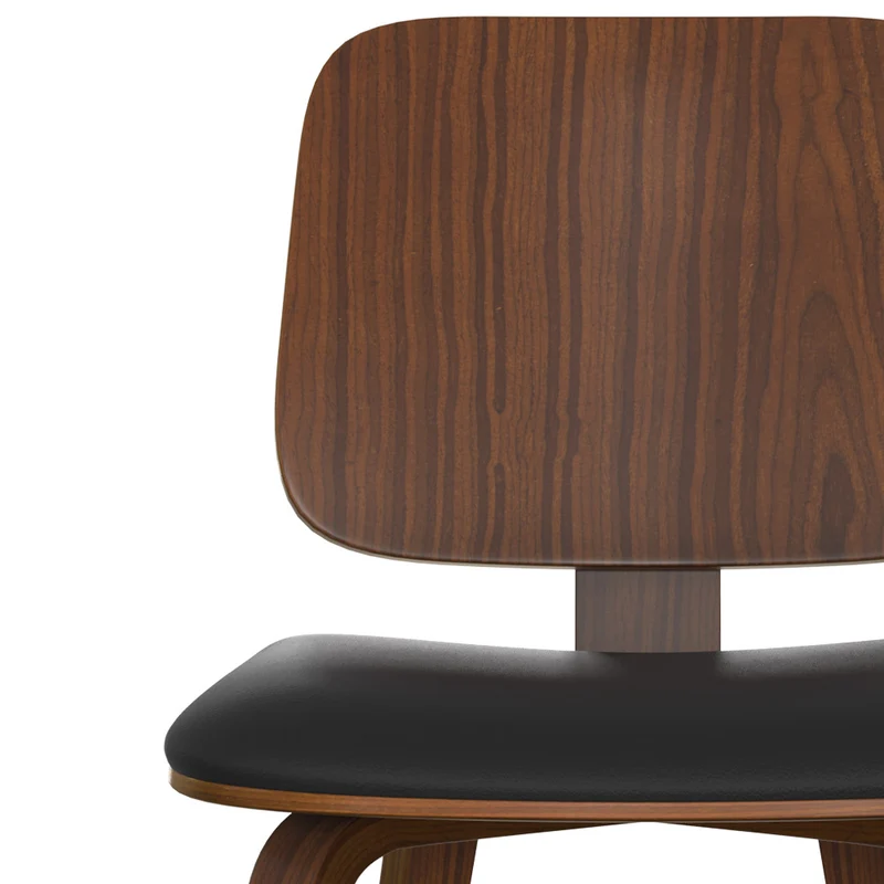 Chaise Flow en bois et PU noir (lot de 2)