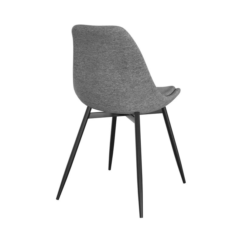 Chaise Filipi en tissu gris foncé chiné (lot de 2)