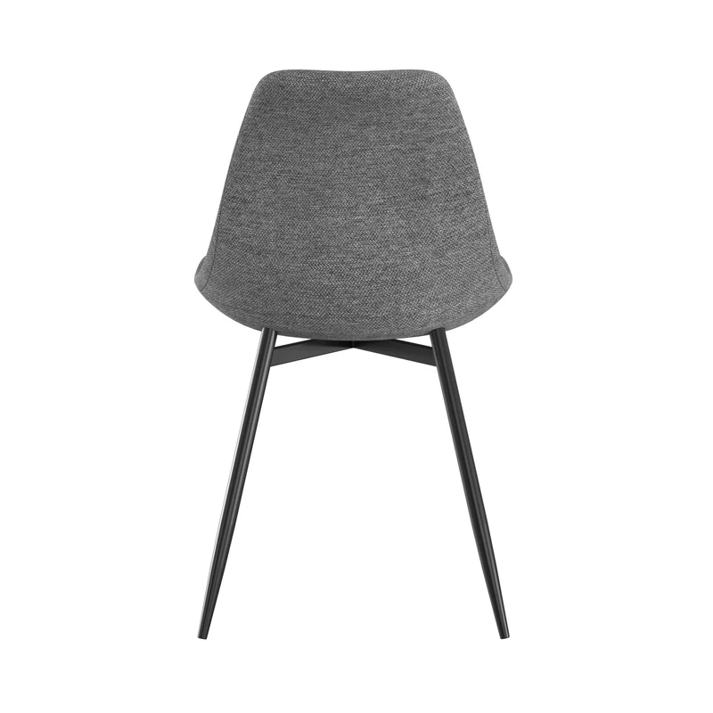 Chaise Filipi en tissu gris foncé chiné (lot de 2)