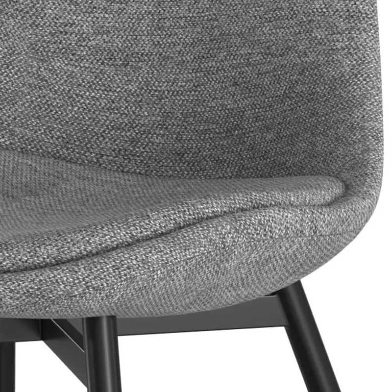 Chaise Filipi en tissu gris foncé chiné (lot de 2)