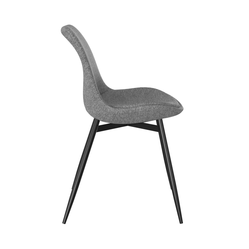 Chaise Filipi en tissu gris foncé chiné (lot de 2)