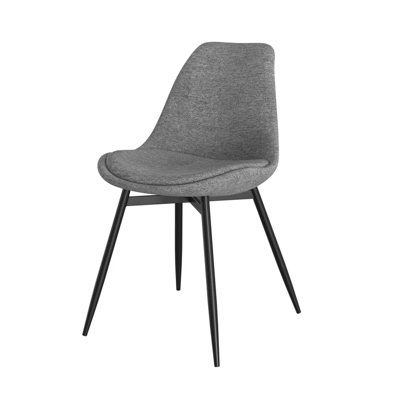 Chaise Filipi en tissu gris foncé chiné (lot de 2)