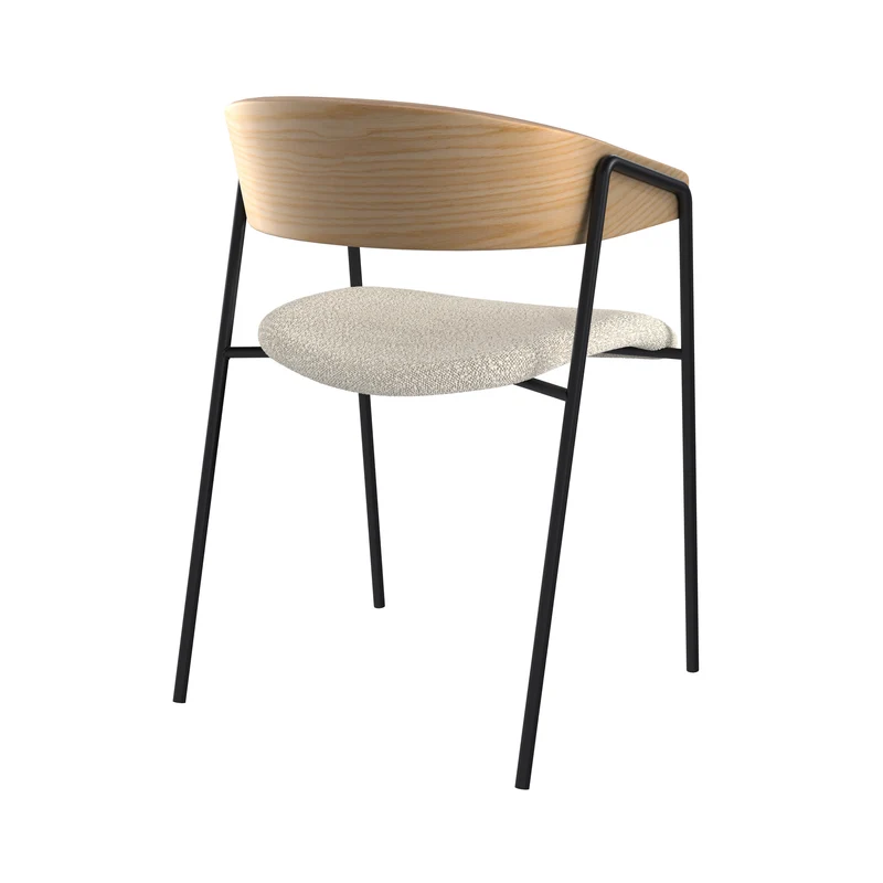 Chaise Esmée en tissu bouclé blanc (lot de 2)