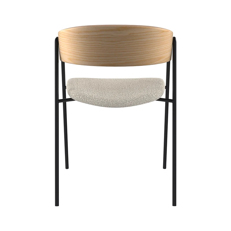 Chaise Esmée en tissu bouclé blanc (lot de 2)