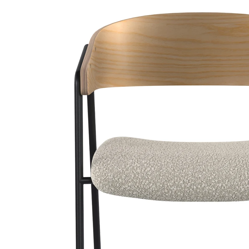 Chaise Esmée en tissu bouclé blanc (lot de 2)