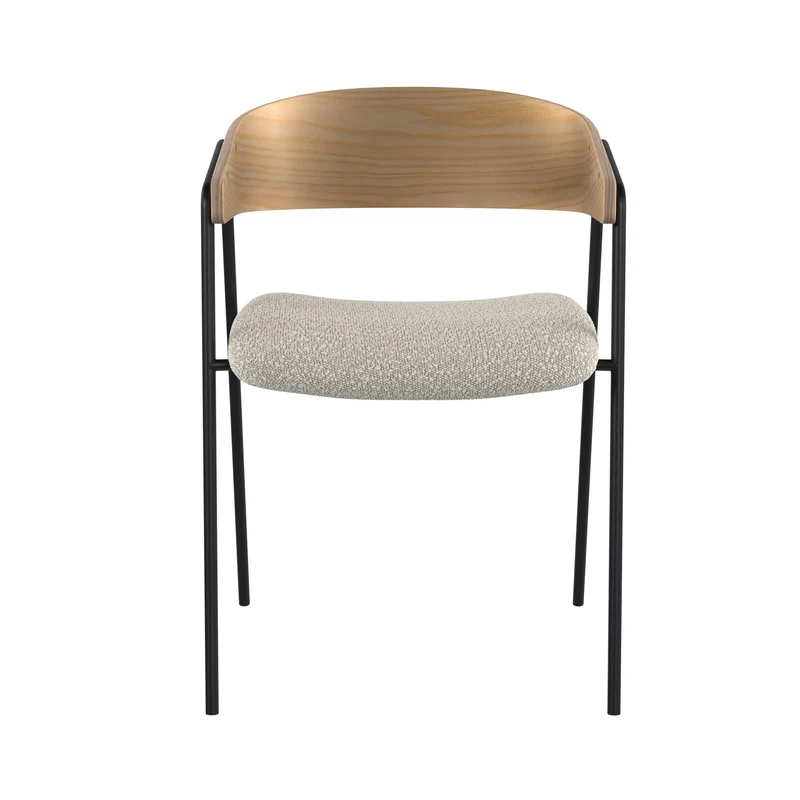 Chaise Esmée en tissu bouclé blanc (lot de 2)