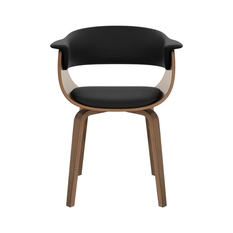 Chaise noire Piada avec accoudoirs
