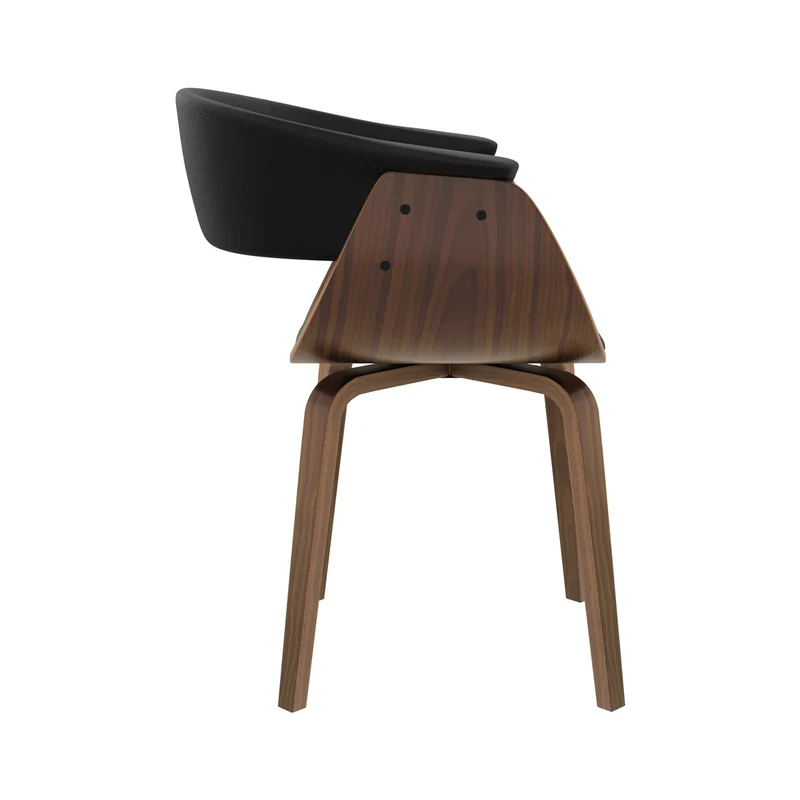 Chaise noire Piada avec accoudoirs