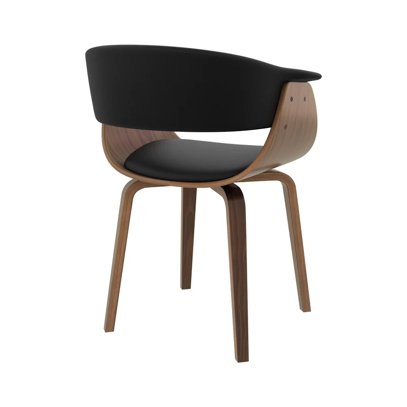 Chaise noire Piada avec accoudoirs