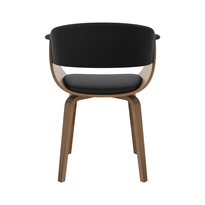 Chaise noire Piada avec accoudoirs
