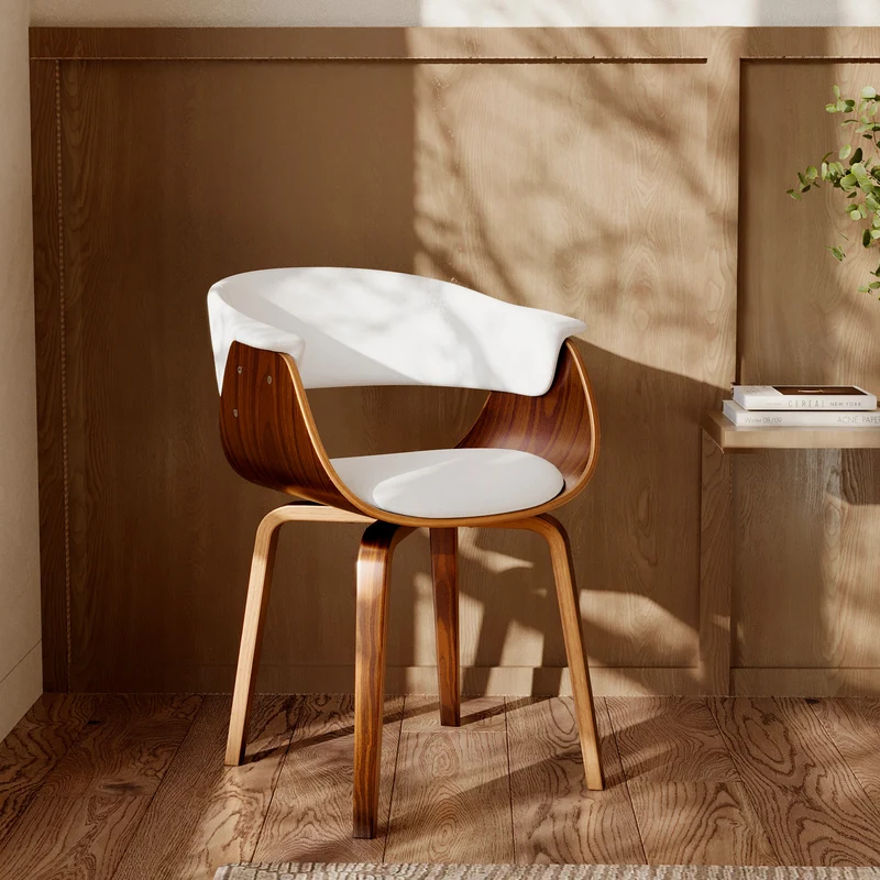 Chaise blanche Piada avec accoudoirs