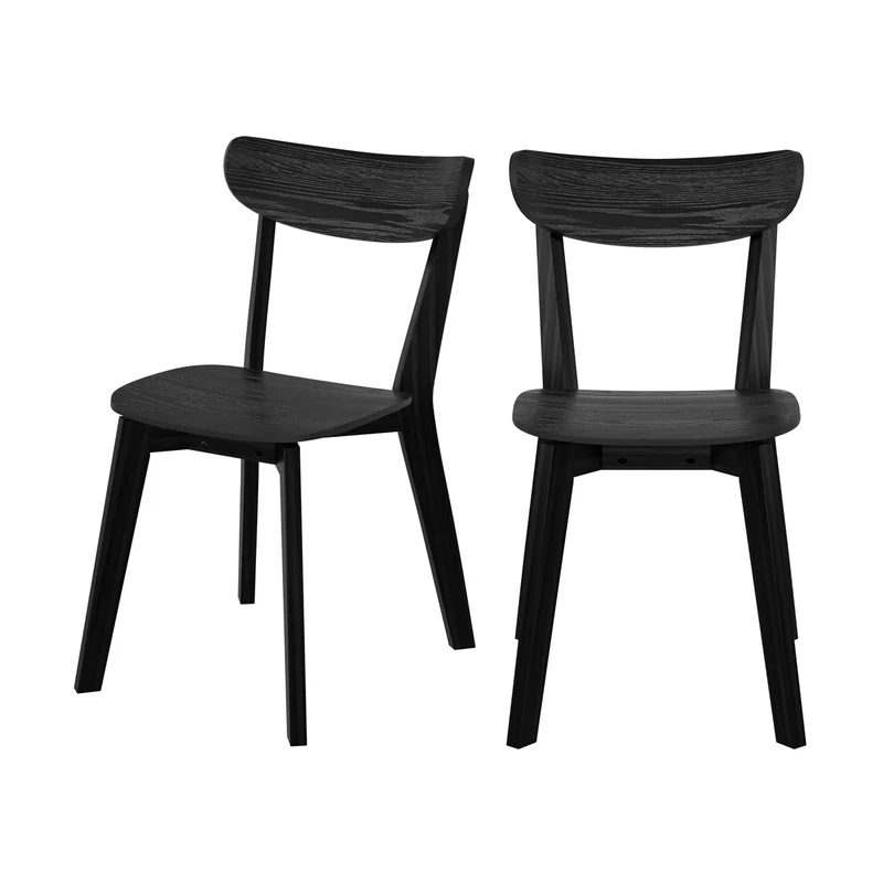 Chaise en bois noir Tabata (lot de 2)