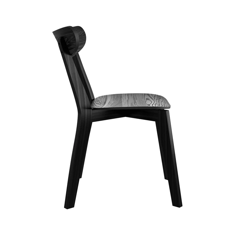 Chaise en bois noir Tabata (lot de 2)