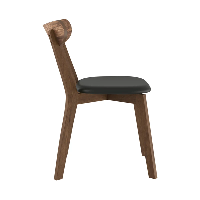 Chaise en bois foncé et noir Tabata (lot de 2)