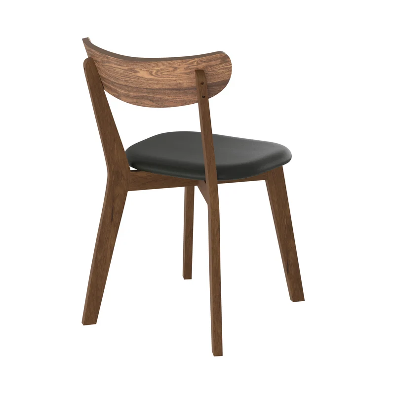 Chaise en bois foncé et noir Tabata (lot de 2)