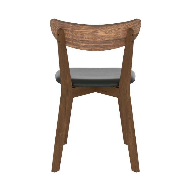 Chaise en bois foncé et noir Tabata (lot de 2)