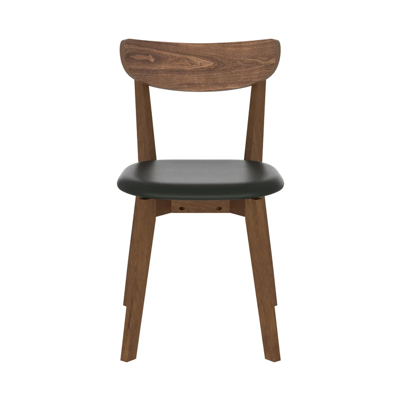 Chaise en bois foncé et noir Tabata (lot de 2)