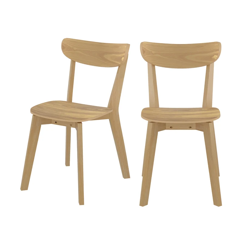 Chaise en bois clair Tabata (lot de 2)