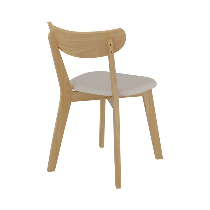 Chaise en tissu beige et bois clair Tabata (lot de 2)