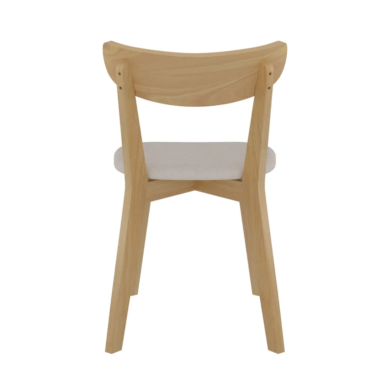 Chaise en tissu beige et bois clair Tabata (lot de 2)