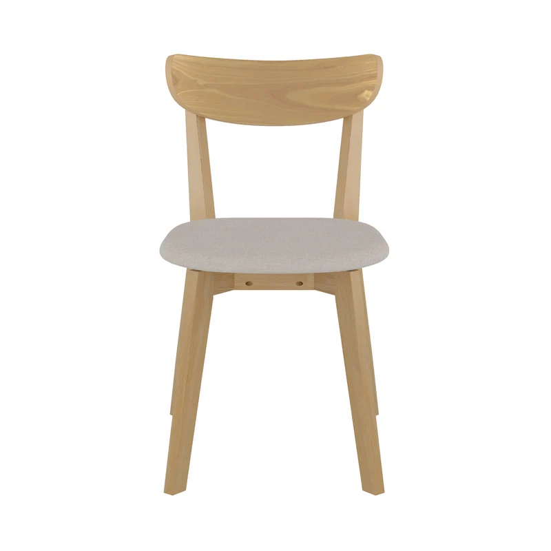 Chaise en tissu beige et bois clair Tabata (lot de 2)