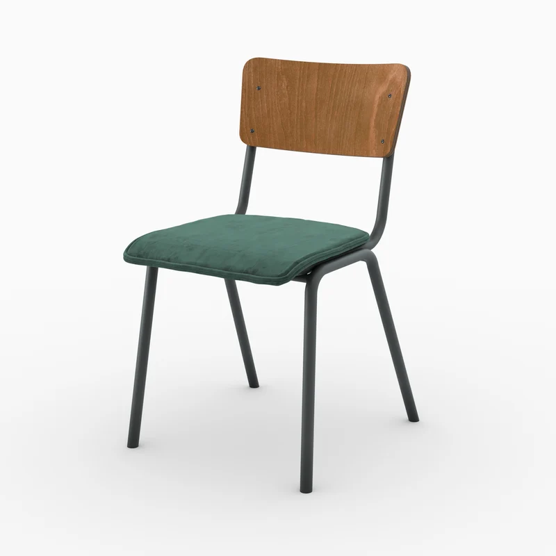 Chaise Nico en velours vert (lot de 2)