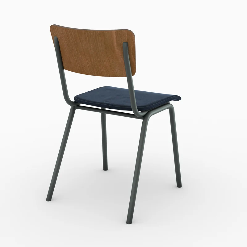 Chaise Nico en velours bleu (lot de 2)