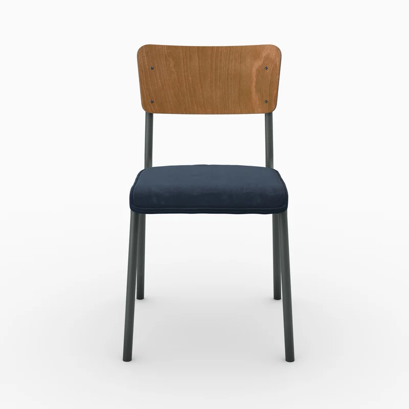 Chaise Nico en velours bleu (lot de 2)