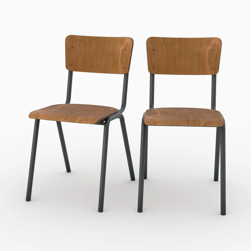 Chaise Clem en bois foncé (lot de 2)