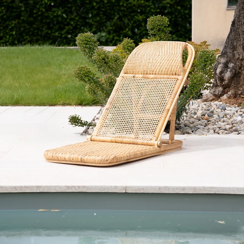 Chaise de plage pliable Favignana en rotin