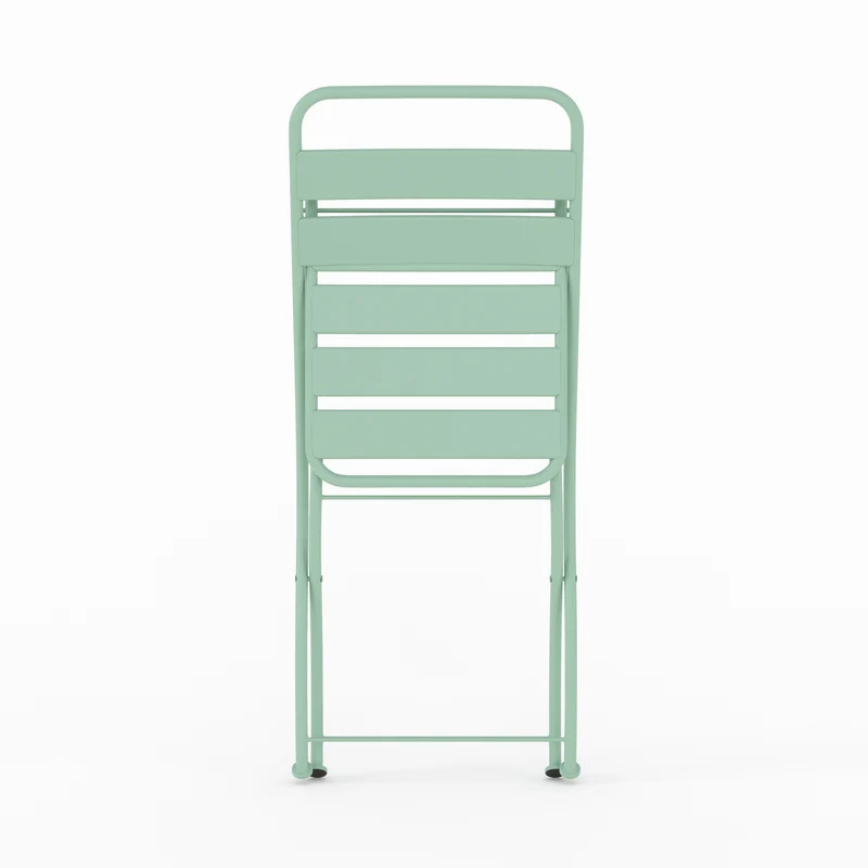 Chaise de jardin Yumi en métal vert clair, pliante (lot de 2)