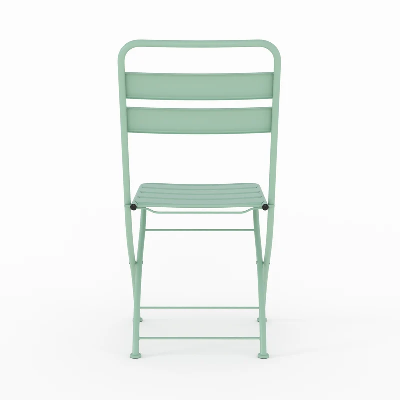 Chaise de jardin Yumi en métal vert clair, pliante (lot de 2)