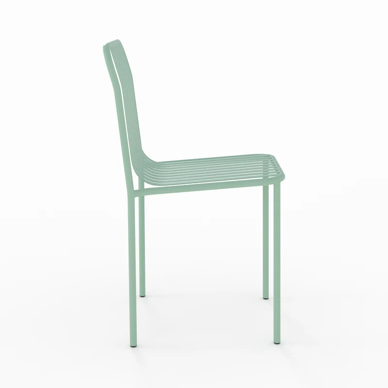 Chaise de jardin Yumi en métal vert clair (lot de 2)