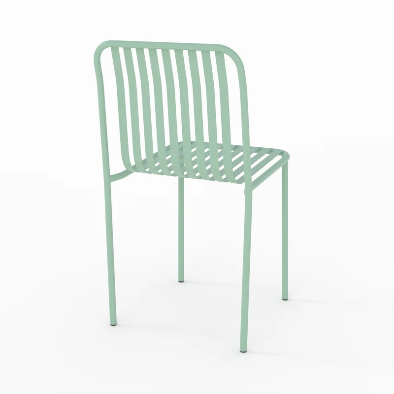 Chaise de jardin Yumi en métal vert clair (lot de 2)