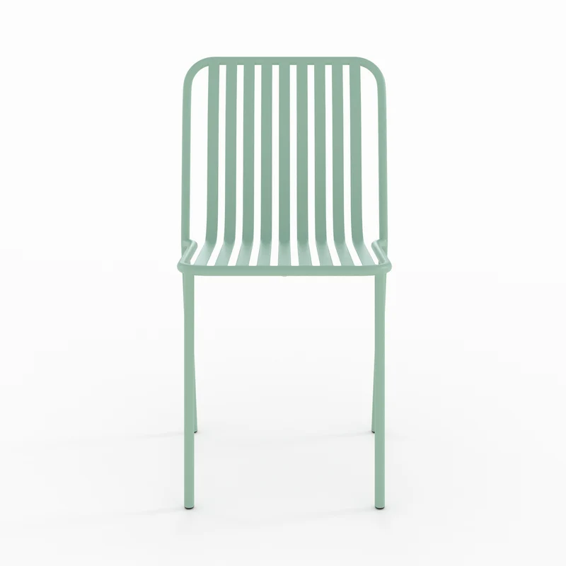 Chaise de jardin Yumi en métal vert clair (lot de 2)