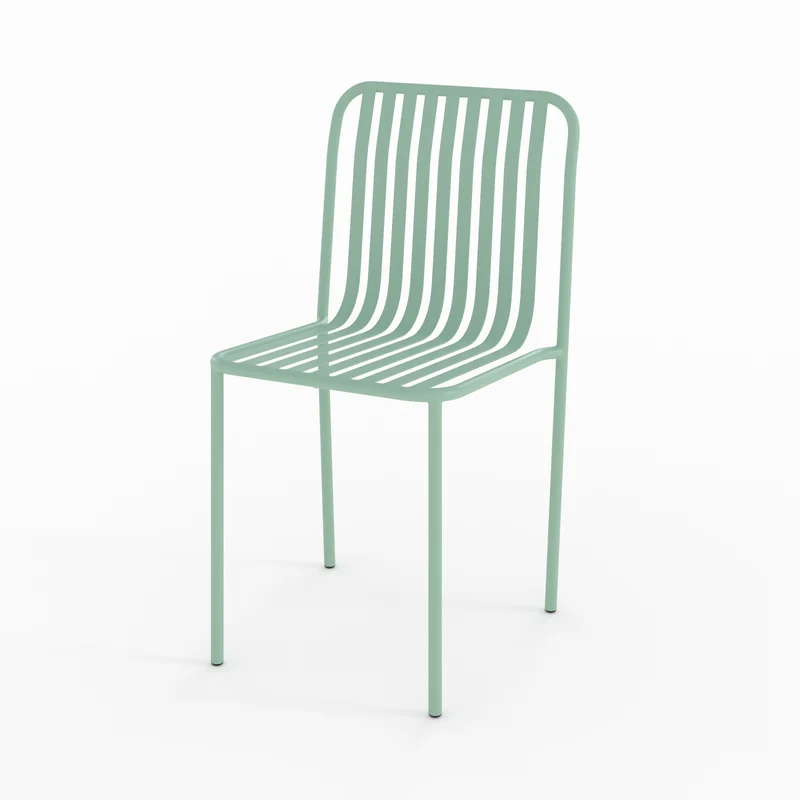 Chaise de jardin Yumi en métal vert clair (lot de 2)