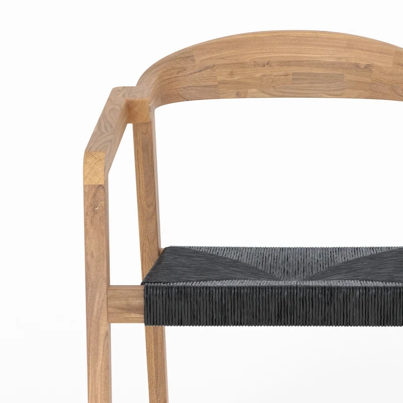 Chaise de jardin Malio en bois de teck recyclé et rotin synthétique