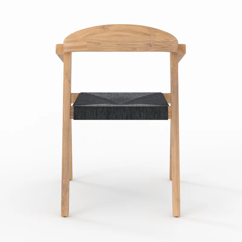 Chaise de jardin Malio en bois de teck recyclé et rotin synthétique